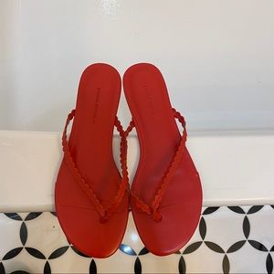 Banana Republic Red Leather Flip Flops